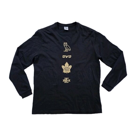 October's Very Own Other - OVO Toronto Maple Leafs Graphic Print T Shirt Mens L Black Gold Stanley Cup NHL